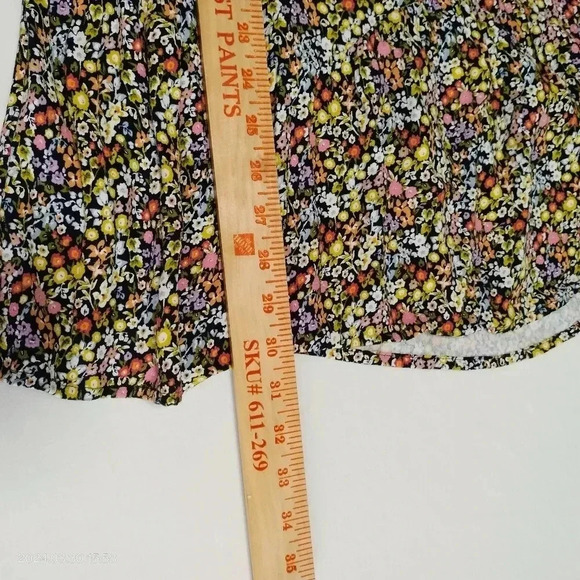 LOFT Size SP Short Sleeves Floral Ruffle Hem Boho Lightweight Short Dress - Picture 10 of 12